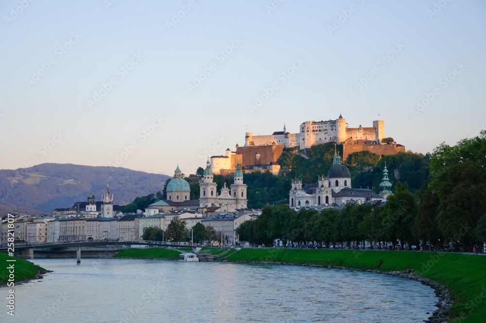 Salzburg in the twilight, Austria