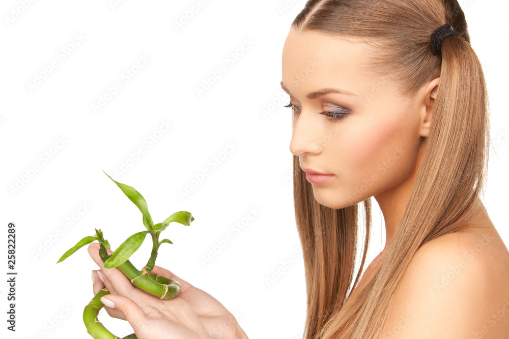 woman with sprout woman with sprout