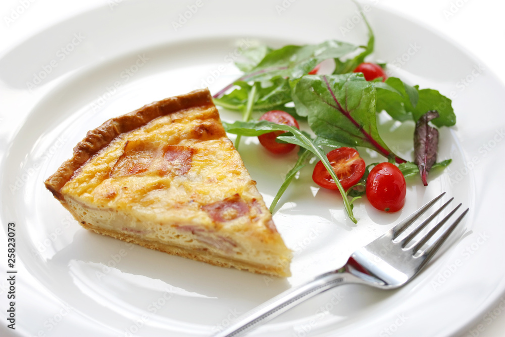 Quiche Lorraine with salad