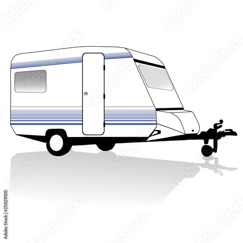 camping trailer vector illustration