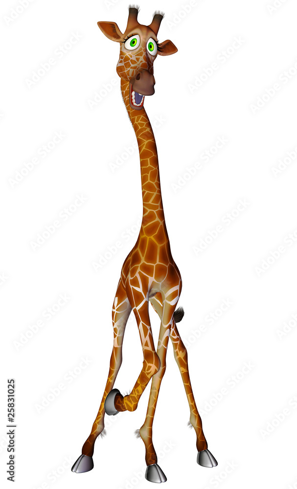 Fototapeta premium giraffe cartoon stand up