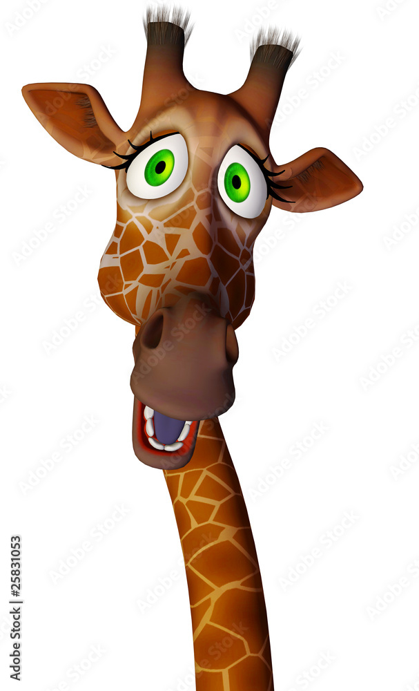 Fototapeta premium giraffe cartoon close up