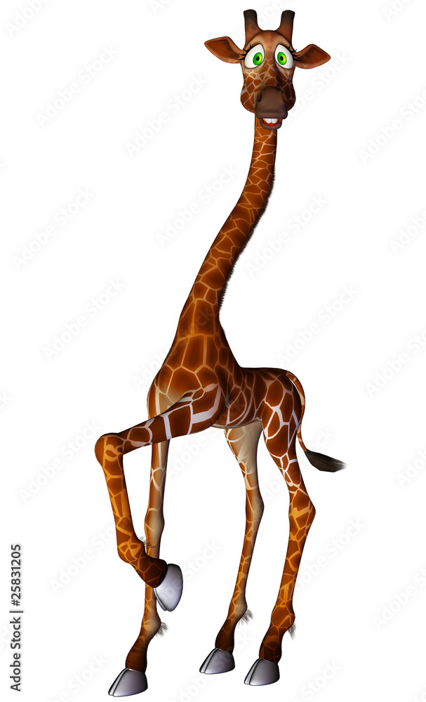Naklejka premium giraffe cartoon walking