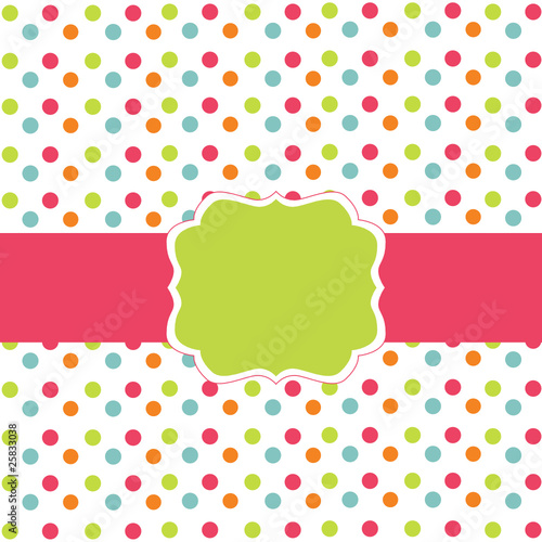 Polka dot design, vector frame
