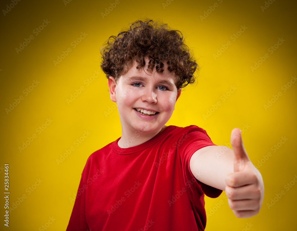 Boy showing OK sign Boy showing OK sign