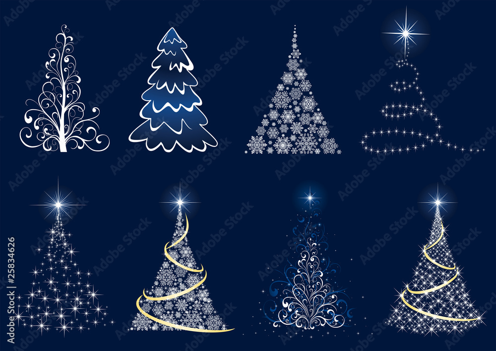 Naklejka premium Set of Christmas tree