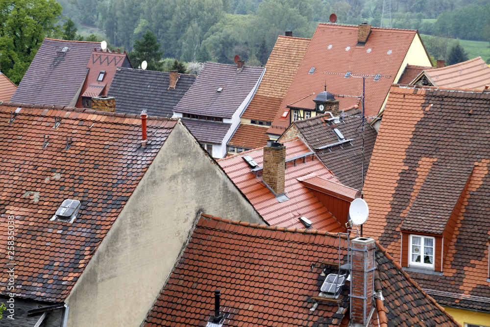 Dächer in Stolpen (Sachsen)