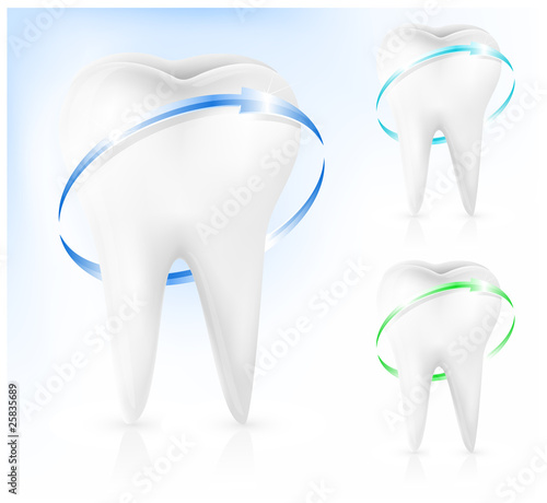 Vector illustration of white tooth.