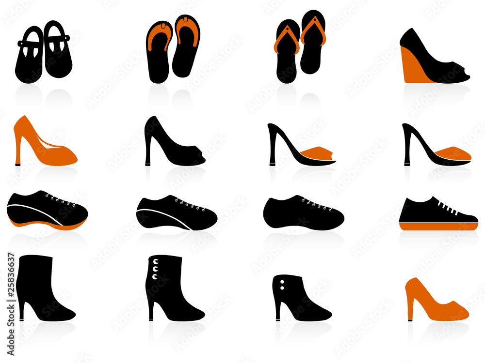 Shoes icons set Shoes icons set