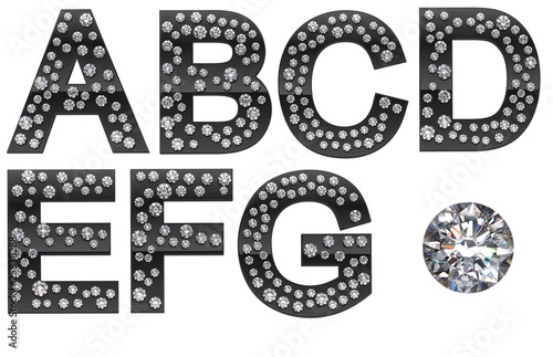 Diamond A-G letters with large gem