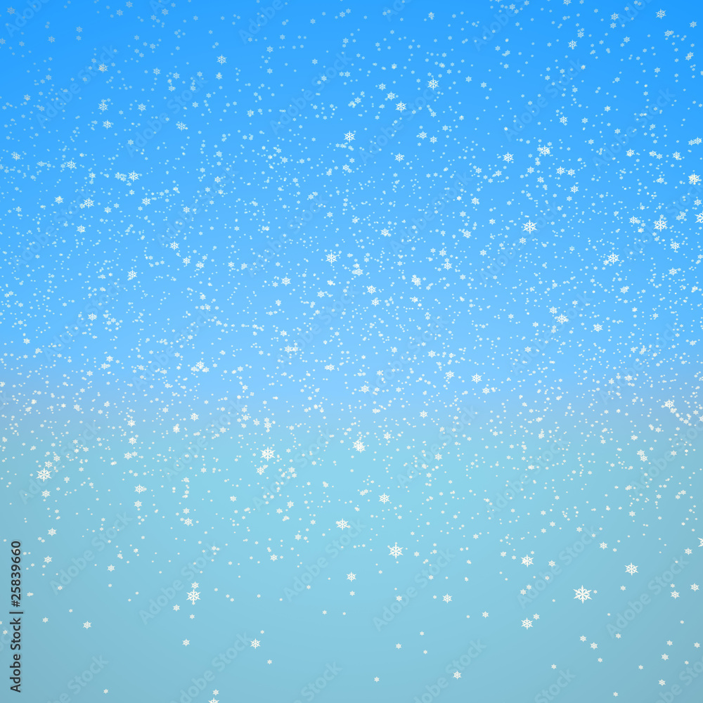 Snowflakes and blue sky Snowflakes and blue sky