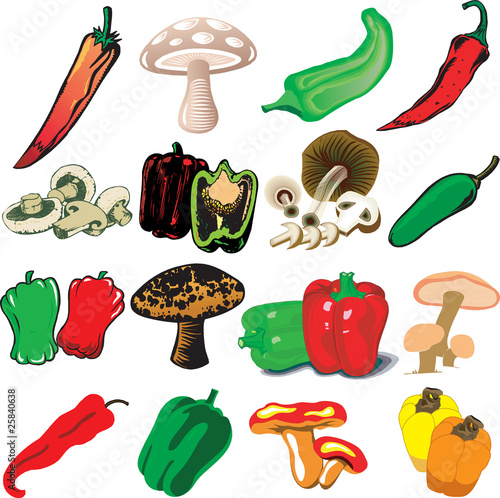 Mushrooms and Peppers