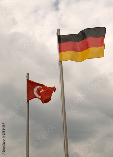 German and Turkish flags.