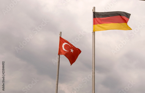 German and Turkish flags .