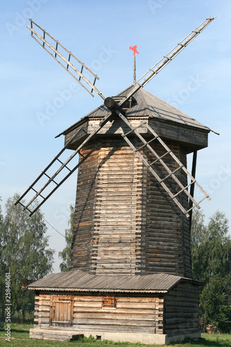 Old wooden windmill in Suzdal Russia