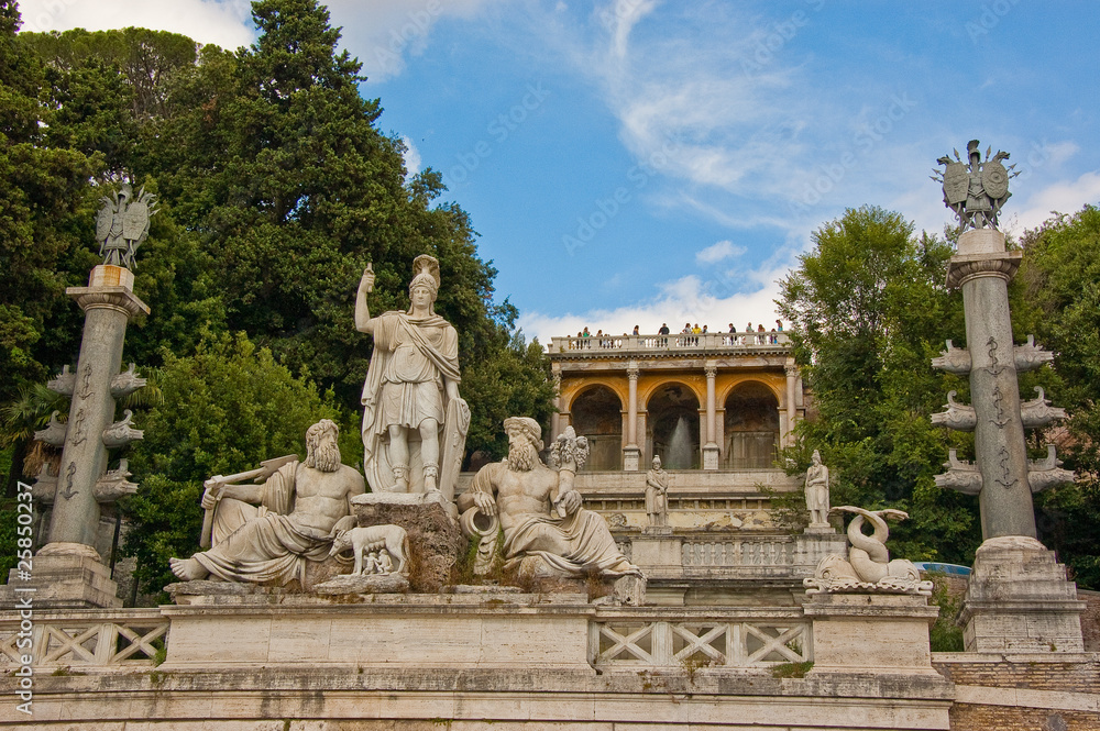 classic statue of a fountain in Rome