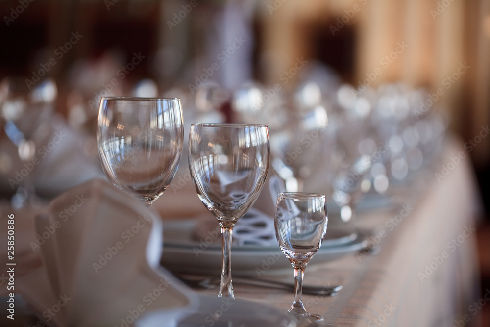 Empty wineglasses on the table Empty wineglasses on the table