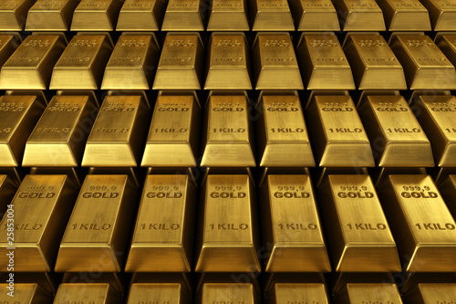 Stacked gold bars