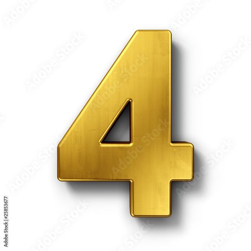 The number 4 in gold