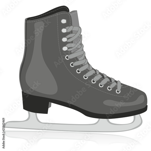 fully editable vector illustration of isolated ice skates
