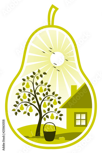 pear tree and cottage in pear