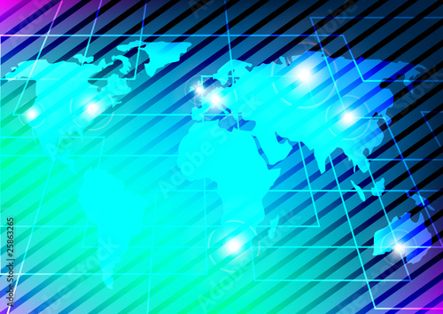 Optical Fibers and World Map