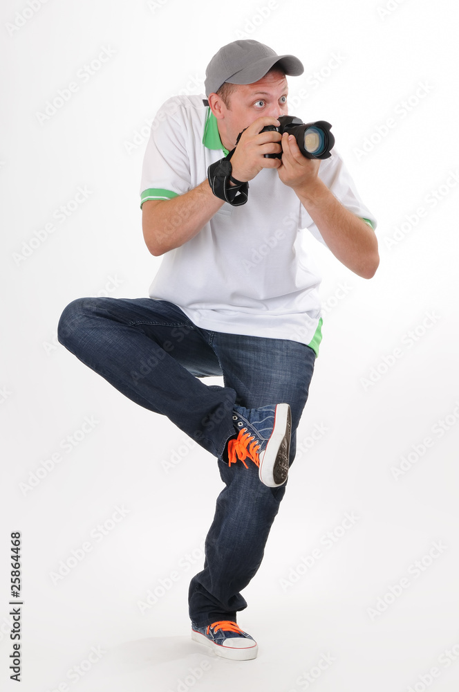 Young male model posing with professional camera, pune, maharashtra canvas  prints for the wall • canvas prints photogenic, clicking, click |  myloview.com