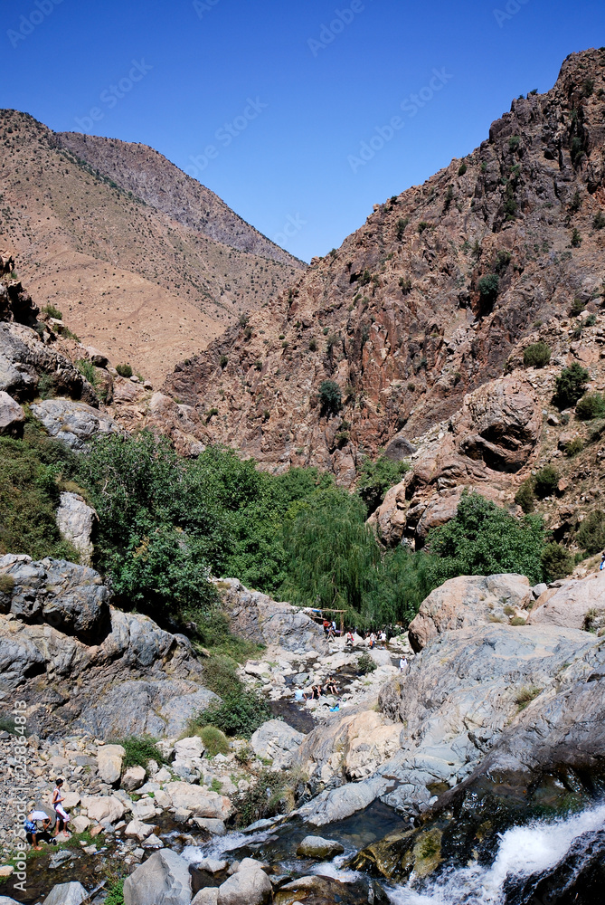 La rivière dans la vallée de l'Ourika La rivière dans la vallée de l'Ourika