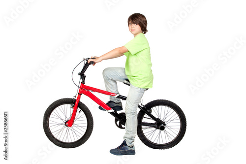 Funny child practicing bike