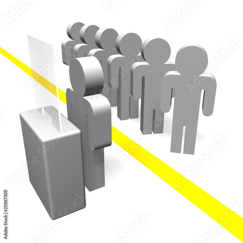 stand behind the yellow line
