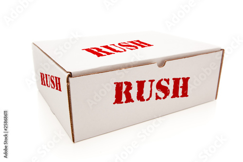 White Box with Rush on Sides Isolated