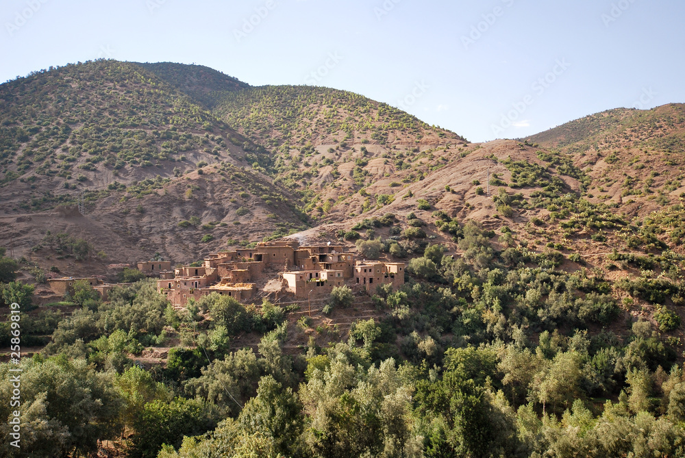 Un petit village berbère dans la vallée de l'Ourika