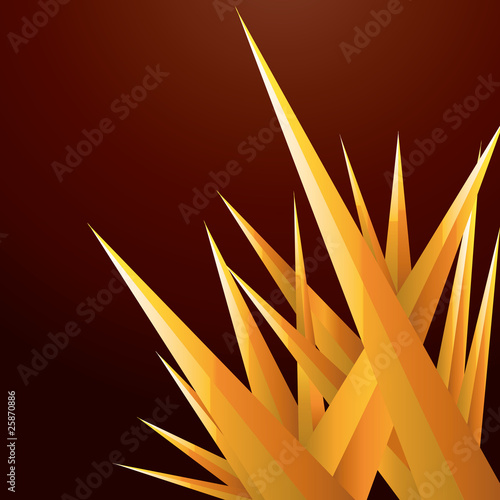 Abstract background with gold futuristic crystals, vector