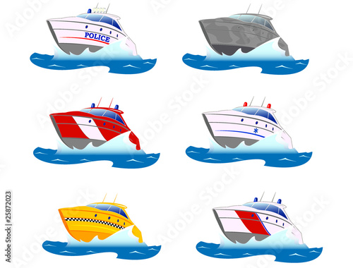 set of speed boats