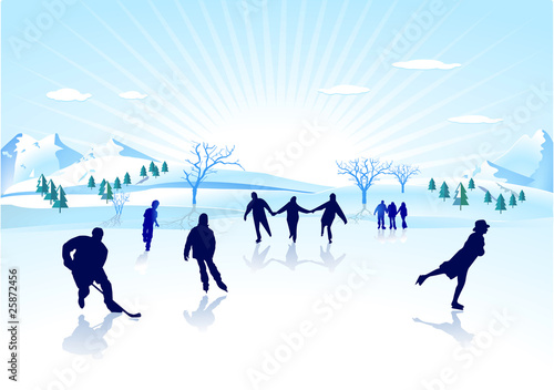 Schlittschuhlaufen im  Winter