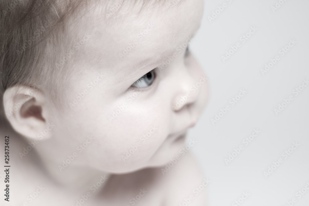 Blue eyed baby close-up Blue eyed baby close-up