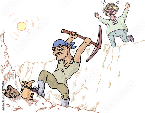 Archaeologist and his assistant.