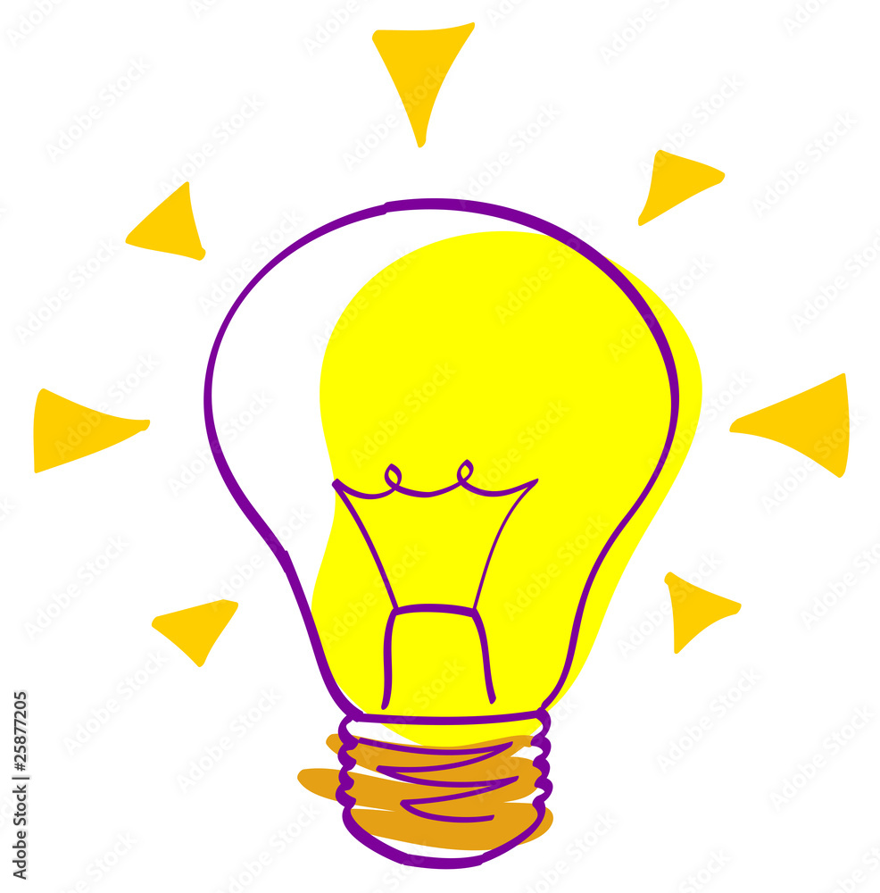 Icona di lampadina accesa: idea! Stock イラスト | Adobe Stock