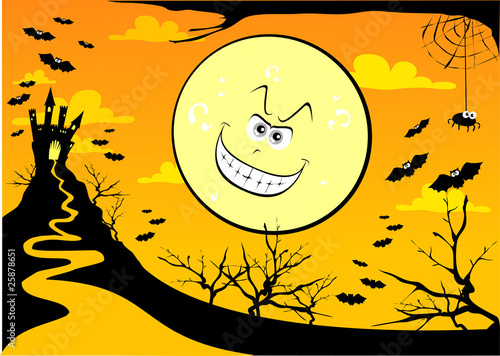 Halloween background with moon