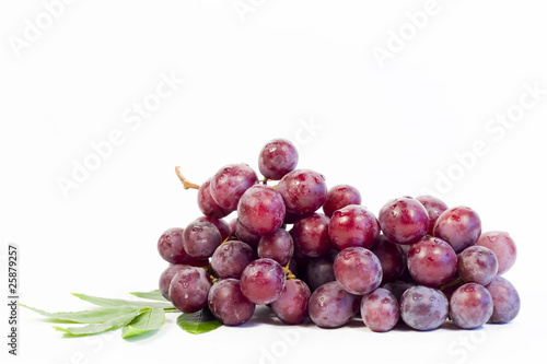 branch of red grape isolated on white background