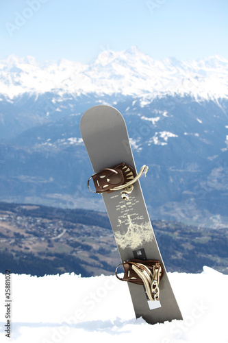 snowboard on mountains