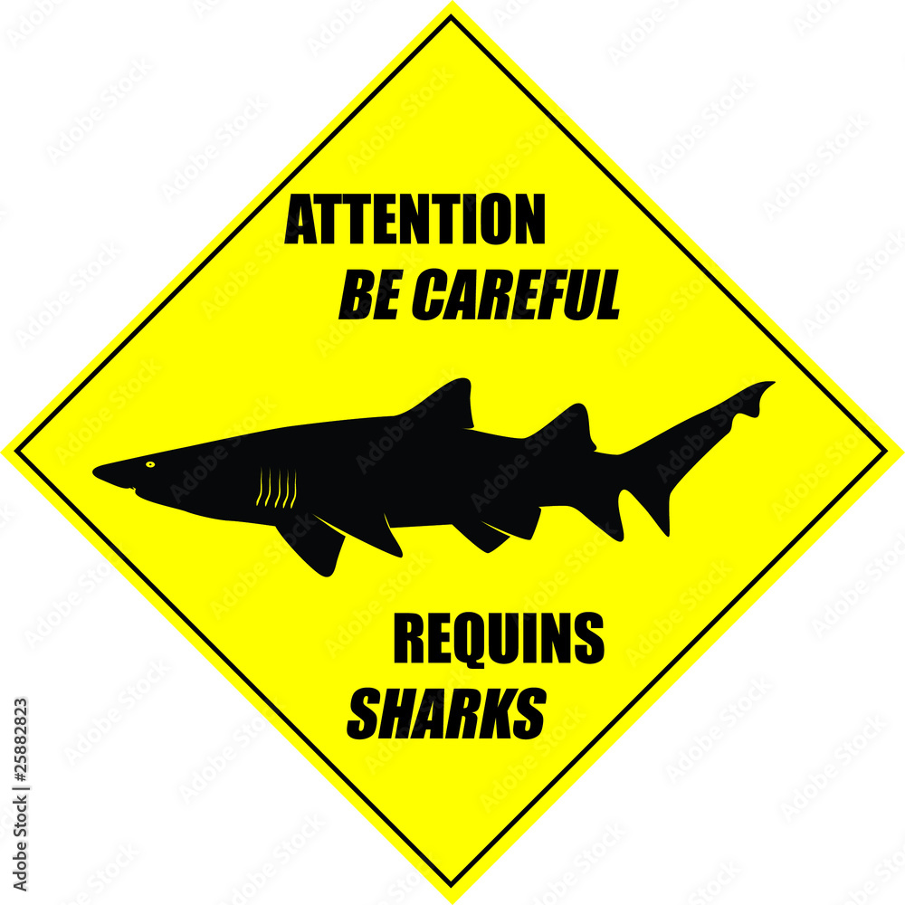 Requin - panneau de signalisation Stock Vector | Adobe Stock