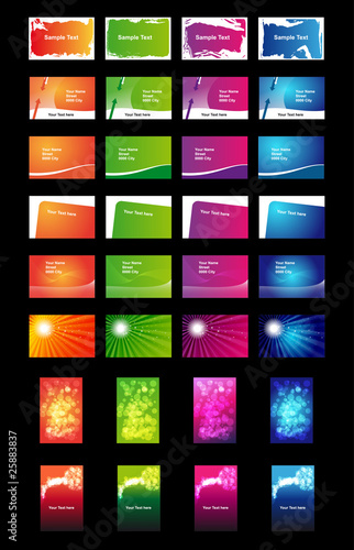 Business Cards - Bunt, Design, Vorlage, Flyer, Poster, Set