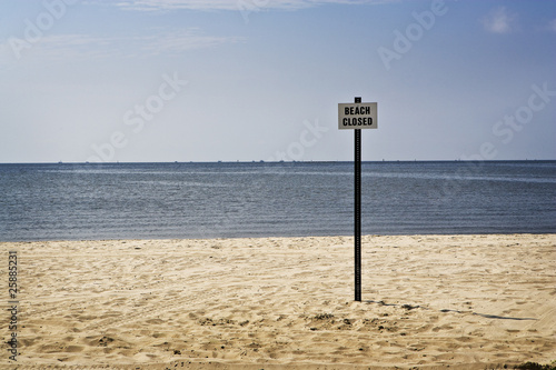 Beach Closed Sign, Gulf Coast