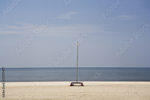 Empty Beach & Catamaran in July, Gulf Coast