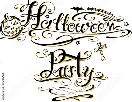 Halloween Party Schriftzug, Logo, design element