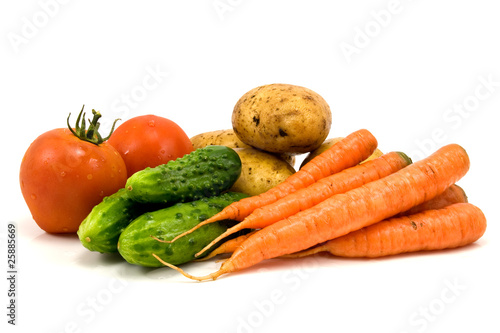 pile of  vegetables isolated on a white background
