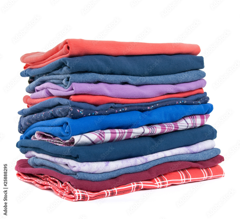Stack of colorful clothes Stack of colorful clothes