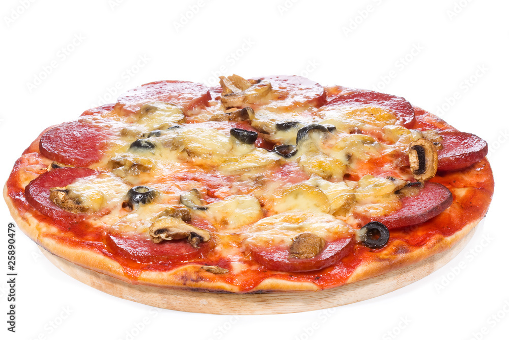 pizza with salami