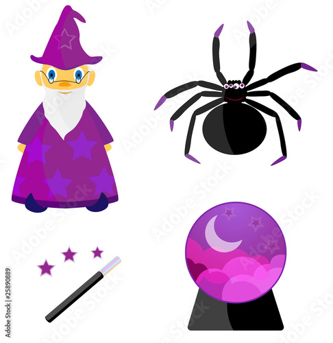 Wizard and his work tools